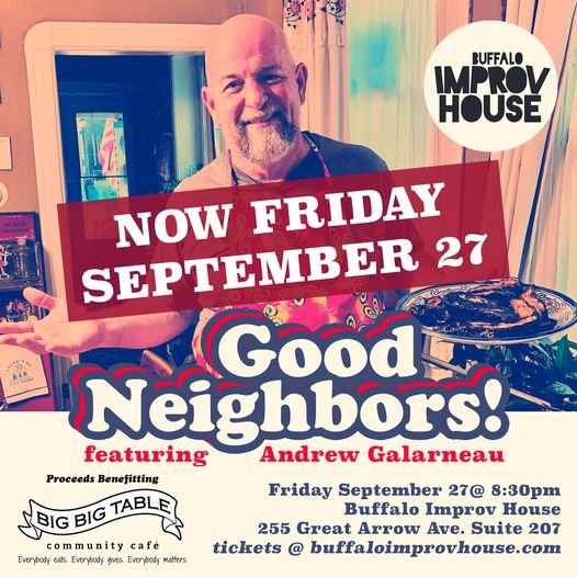 Read more about the article POSTPONED: Galarneau storytime at Buffalo Improv reset for Sept. 27