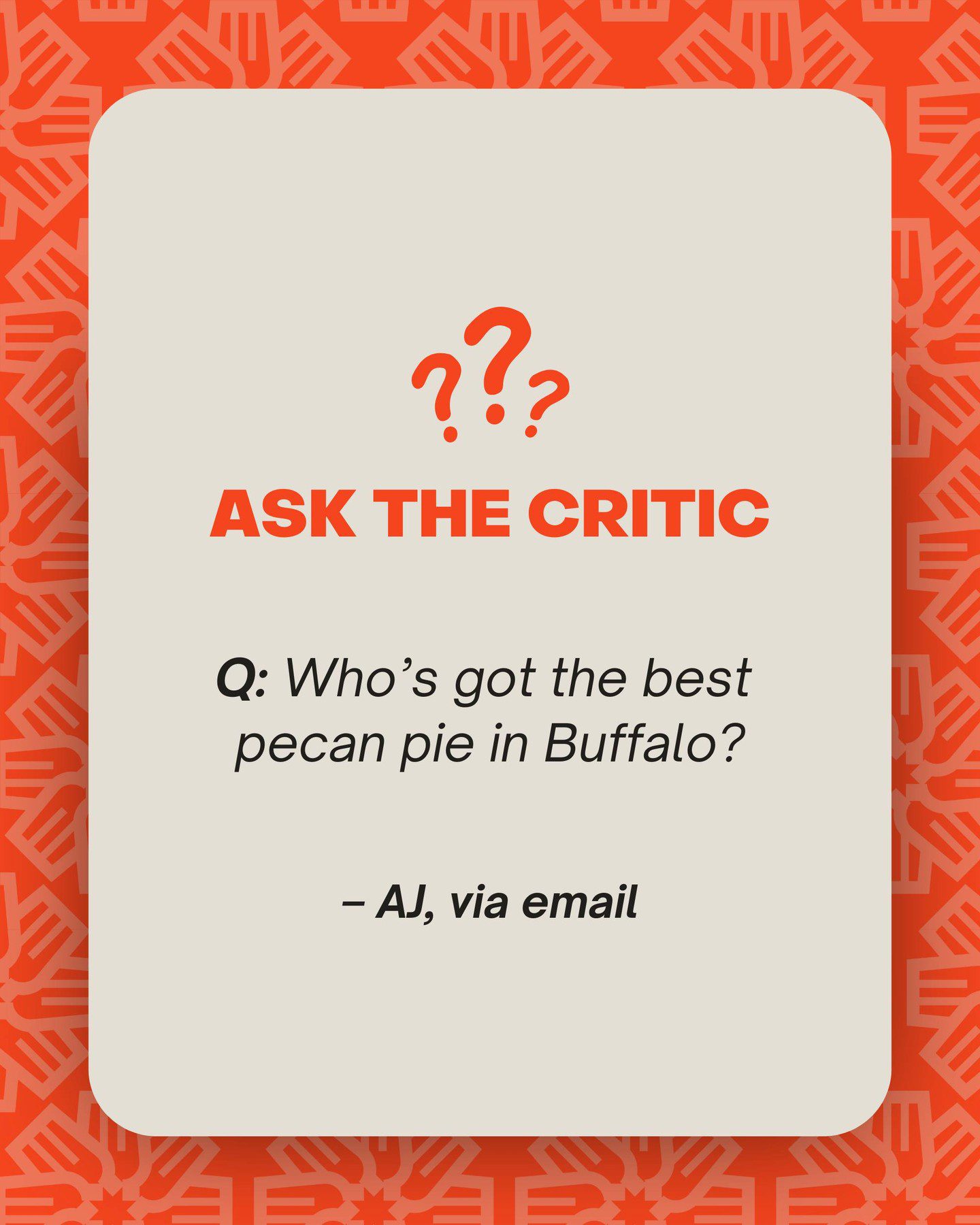 Read more about the article Buffalo’s best pecan pie