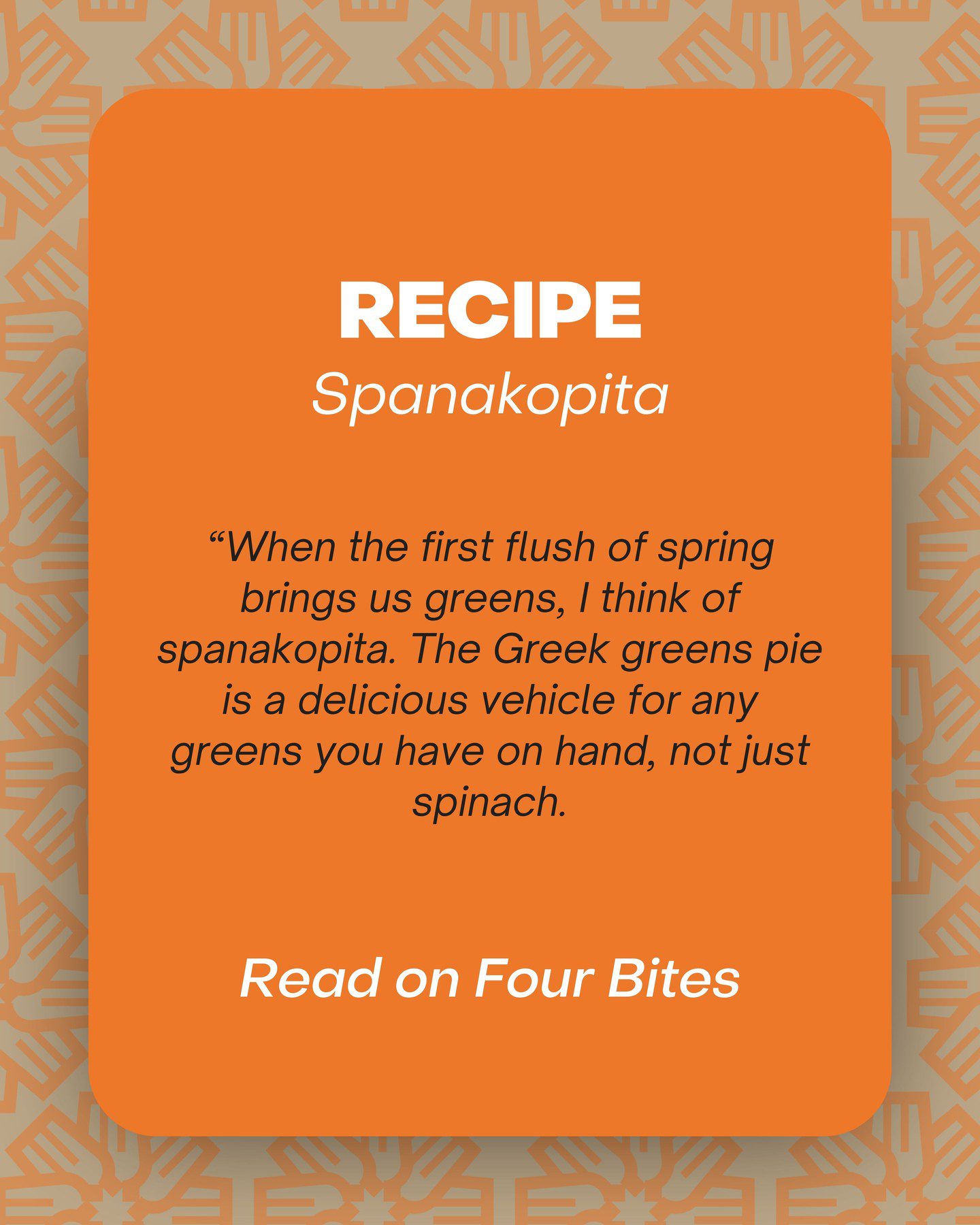 Read more about the article When the first flush of spring brings us greens, I think of spanakopita.